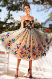 Niulatu Short Prom Dress With Butterfly Lace Knee Length Homecoming HZ1007