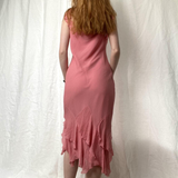 Niulatu Sheath Straps Pink Chiffon Homecoming Dress Wedding Guest Dress HZ0113