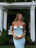 Niulatu Halter Blue Sheath Prom Dress Long Evening Dress Bridesmaid Dress HZ1007