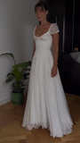 Niulatu White Chiffon A Line Prom Dress Wedding Dress HZ0113