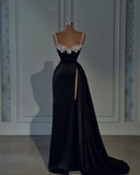 Niulatu Black Straps Sweetheart Sheath Evening Dress HZ1007