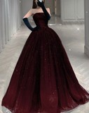 Niulatu A-line Tulle Prom Dress Chic Evening Dress HZ1007