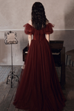 Niulatu Off The Shoulder Tulle Line Prom Dress Evening Dress HZ1007