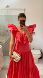 Niulatu A-line V Neck Prom Dress Evening Dress HZ1007