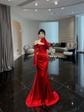 Niulatu Red Mermaid Long Sleeves Evening Dress HZ1007