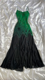 Niulatu Ombre Green Chiffon Beaded Prom Dress Mermiad Evening Dress HZ1007