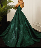 Niulatu Spaghetti Straps A-line Green Prom Dresses, Long Prom Dresses HZ0113