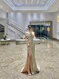 Niulatu Off The Shoulder Sheath Evening Dress With High Split HZ1007