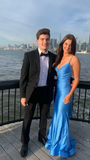Niulatu Blue Mermaid Backless Prom Dress Elegant Evening Dress HZ1007