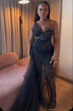 Niulatu Black Long Evening Dress Black Formal Gown HZ1007