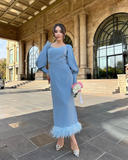 Niulatu Trendy Square Neck Mermaid Evening Dress Special Occasion Dress HZ1007