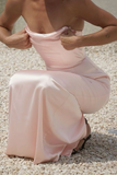 Niulatu Strapless Satin Long Prom Dress Evening Gown HZ1007
