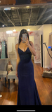 Niulatu Navy Blue Mermaid Prom Dress Navy Blue Evening Gown HZ1007