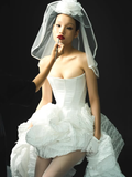 Niulatu A Line Strapless Corset White Satin Wedding Dress HZ0113