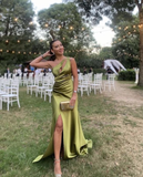 Niulatu Green Long Prom Dress Formal Evening Gowns HZ1007