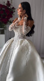 Modest Wedding Dress Ball Gown Strapless White Satin Long Wedding Dresses Brides Dress Bridal Gowns With Gloves HZ1214
