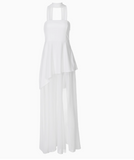 Simple Wedding Dress A line Strapless Chiffon Summer Beach White Split Wedding Dresses Bridal Gowns HZ1214