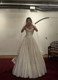 Modest Wedding Dress Ball Gown Strapless White Satin Long Wedding Dresses Brides Dress Bridal Gowns HZ1121