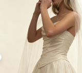 Modest Wedding Dress Ball Gown Strapless White Satin Long Wedding Dresses Brides Dress Bridal Gowns HZ1121