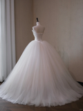 Modest Wedding Dress Ball Gown Sweetheart Tulle White Long Wedding Dresses Brides Dress Bridal Gowns HZ1214