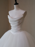 Modest Wedding Dress Ball Gown Sweetheart Tulle White Long Wedding Dresses Brides Dress Bridal Gowns HZ1214