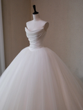 Modest Wedding Dress Ball Gown Sweetheart Tulle White Long Wedding Dresses Brides Dress Bridal Gowns HZ1214