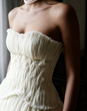 Rustic Wedding Dress Ball Gown Strapless White Tulle Summer Long Wedding Dresses Brides Dress Bridal Gowns HZ1214