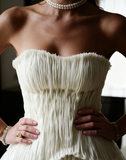 Rustic Wedding Dress Ball Gown Strapless White Tulle Summer Long Wedding Dresses Brides Dress Bridal Gowns HZ1214