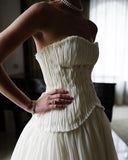 Rustic Wedding Dress Ball Gown Strapless White Tulle Summer Long Wedding Dresses Brides Dress Bridal Gowns HZ1214