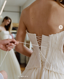 Rustic Wedding Dress Ball Gown Strapless White Tulle Summer Long Wedding Dresses Brides Dress Bridal Gowns HZ1214