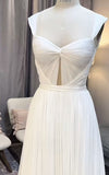 Rustic Wedding Dress A line Sweetheart Chiffon White Beach Summer Long Wedding Dresses Brides Dress Bridal Gowns HZ1214