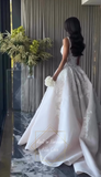 Pretty Wedding Dress Ball Gown Square Neck Lace White Wedding Dresses Bridal Gowns HZ1214