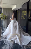 Pretty Wedding Dress Ball Gown Square Neck Lace White Wedding Dresses Bridal Gowns HZ1214
