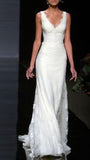 Pretty Wedding Dress Mermaid V Neck Lace Summer White Wedding Dresses Bridal Gowns HZ1214