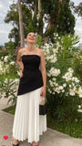 Simple A line Strapless Black 20th Birthday Dress Long Prom Dress Birthday Outfits For Women HZ1214