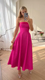 Simple A line Strapless Pink 20th Birthday Dress Prom Dress 18th Birthday Outfits For Women HZ1214