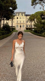Classy Sheath Spaghetti Straps Satin Prom Dresses Formal Summer Wedding Guest Dresses Wedding Guest Outfit HZ1214