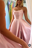 Modest A line Strapless Yellow Slit Satin 20th Birthday Dress Prom Dress 18th Birthday Outfits For Women HZ1214