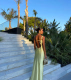 Sexy A line One Shoulder Yellow Backless Long Prom Dresses Formal Summer Wedding Guest Dresses Wedding Guest Outfit HZ1214