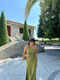 Modest A line One Shoulder Satin Green Prom Dresses Formal Summer Spring Wedding Guest Dresses Wedding Guest Outfit HZ1214