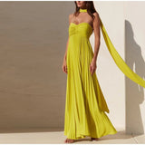 Classy A line Sweetheart Chiffon Long Prom Dresses Formal Summer Wedding Guest Dresses Wedding Guest Outfit HZ1214