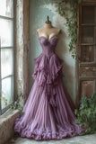 Pretty Ball Gown Lilac Sweetheart Long Quinceanera Dress Formal Gown Vestido De 15 Anos Sweet 16 Dress HZ1214