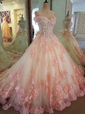 Pretty Ball Gown Off The Shoulder Blush Pink Tulle Long Quinceanera Dress Formal Gowns Vestido De 15 Anos Sweet 16 Dress HZ1214