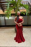 Modest Mermaid Straps Wine Red Sequin Formal Gown 23rd Birthday Dress Prom Dresses 20th Birthday Outfits HZ1214