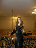 Modest Mermaid Spaghetti Straps Black Velvet Formal Gown 20th Birthday Dress Prom Dresses Backless 18th Birthday Outfits HZ1214