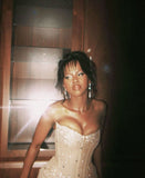 Classy Mermaid Sweetheart Champagne Sleeveless Sequin Long Prom Dresses Party Dress Birthday Outfits Graduation Dresses HZ1214