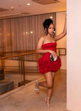 Simple Sheath Strapless Red Black Girl Summer Birthday Dresses For Teens Hoco Dress Mini 18th Birthday Outfit Cocktail Dresses HZ1214