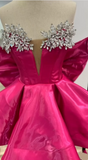 Elegant Ball Gown Strapless Black Girl Summer Birthday Dresses For Teens Pink Hoco Dress Mini 18th Birthday Outfit Cocktail Dresses HZ1214