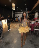 Sexy Sheath Sequin Beads Short Summer Black Girls Gold Birthday Dresses Hoco Dress Mini 18th Birthday Outfit Cocktail Dresses HZ1214