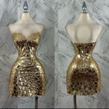 Pretty Sheath Sweetheart Gold Beads Summer 16th Birthday Dresses For Teens Hoco Dress Mini 18th Gold Birthday Outfit Cocktail Dresses HZ1214